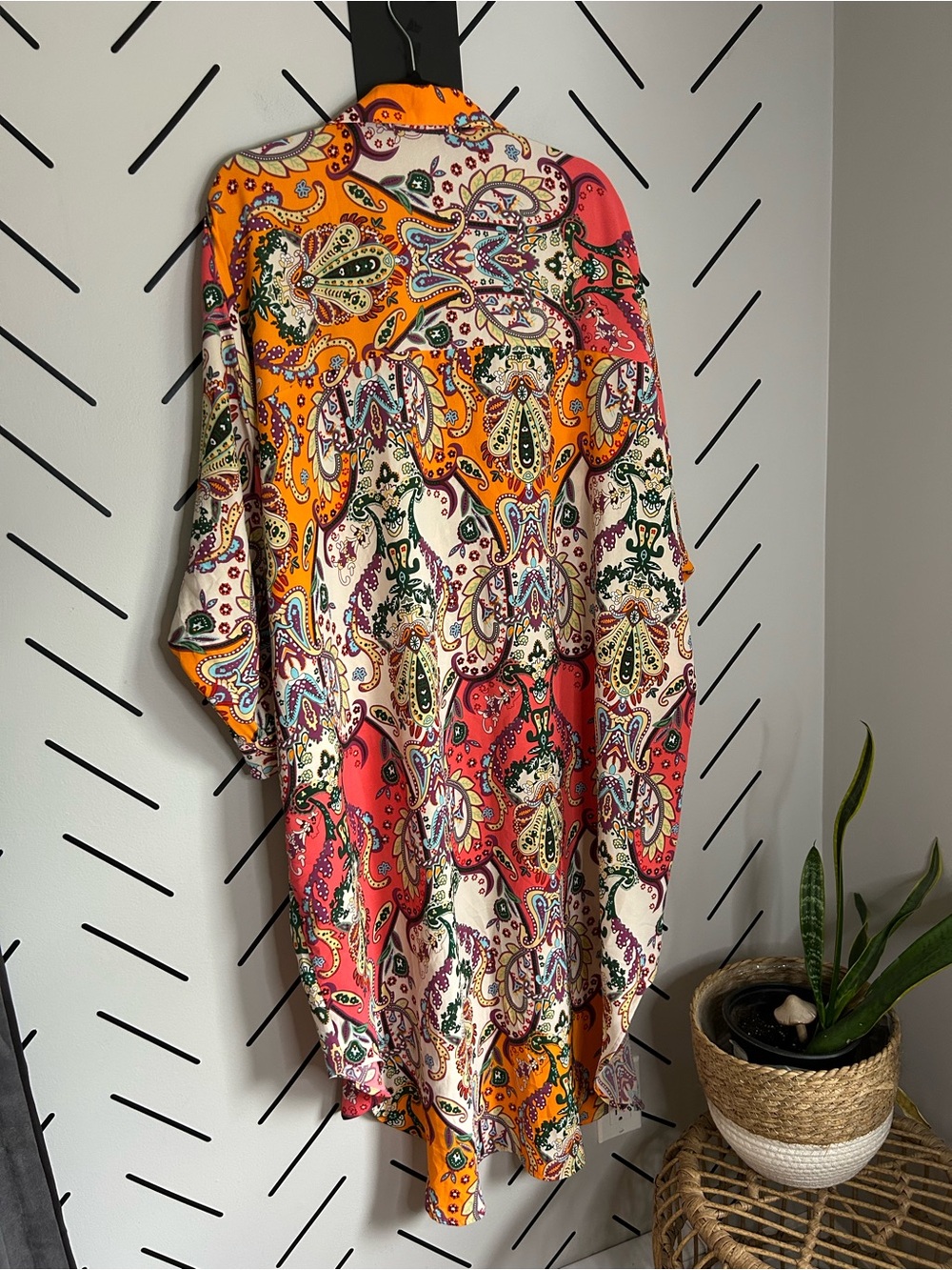 vibrant Charlise paisley shirt dress oversized tunic-style boho - Picture 3 of 7